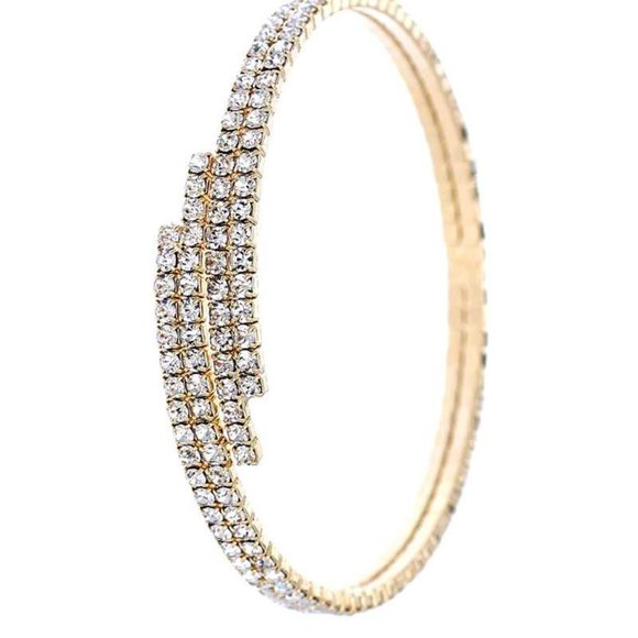 Designer Multi Rhinestone Endless Memory Wier Brac - Picture 2 of 3